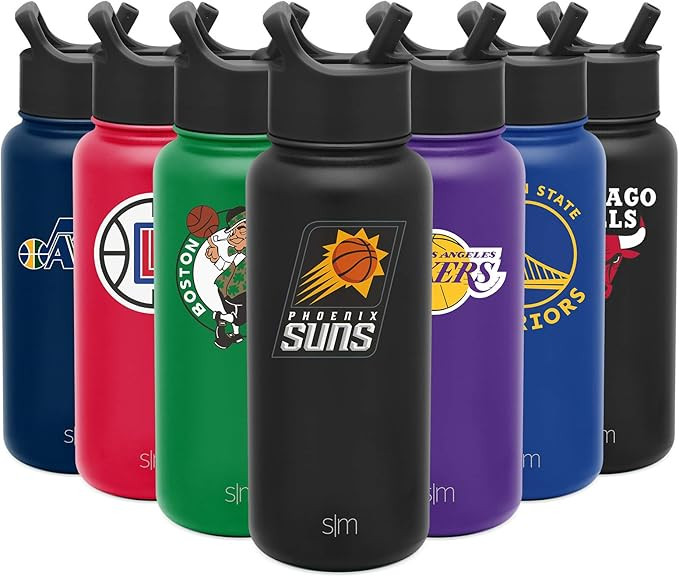 Simple Modern Officially Licensed NBA Water Bottle with Straw Lid Insulated Stainless Steel Therm... | Amazon (US)