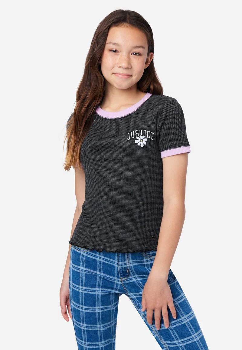 Waffle Knit Perfect Tee | Justice