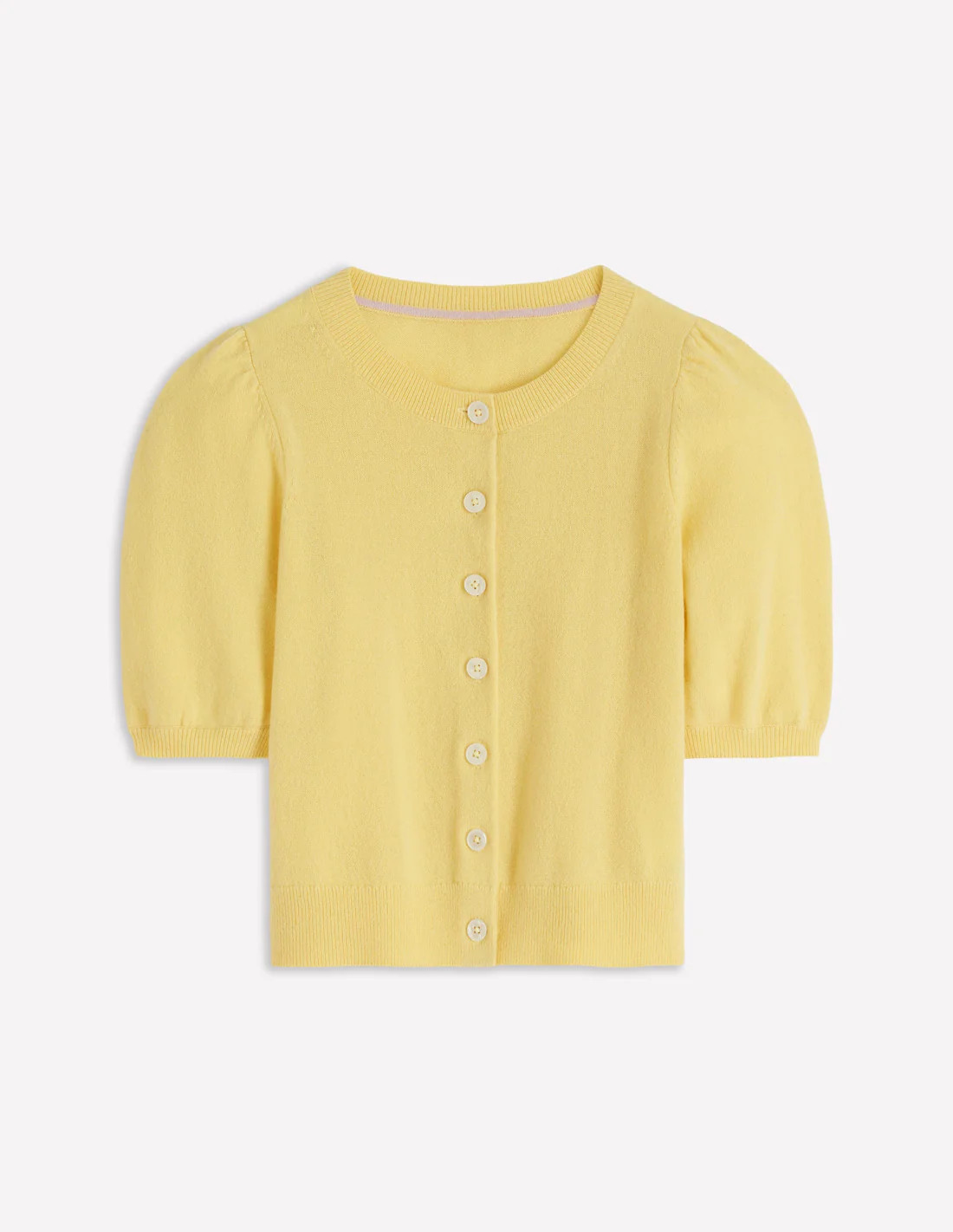 Cropped Cashmere Cardigan-Sandstone Yellow | Boden UK