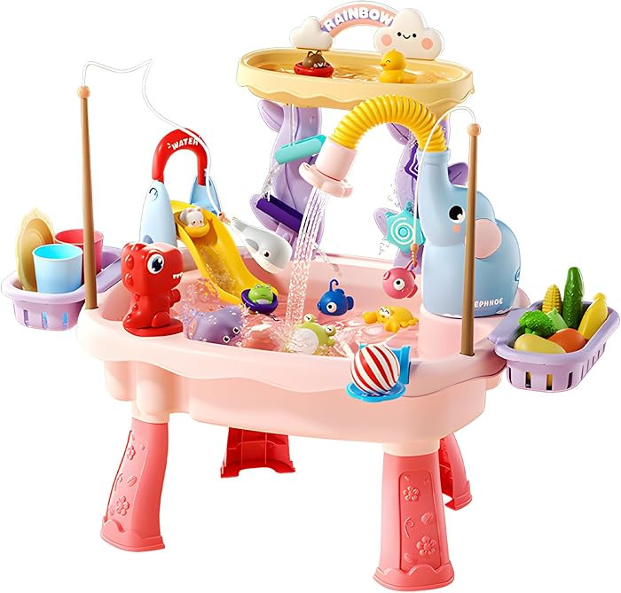 2027 Upgraded Toddler Sand Water Table Toy with Electric Water Pump, Kids Sand Water with Faucet/... | Amazon (US)