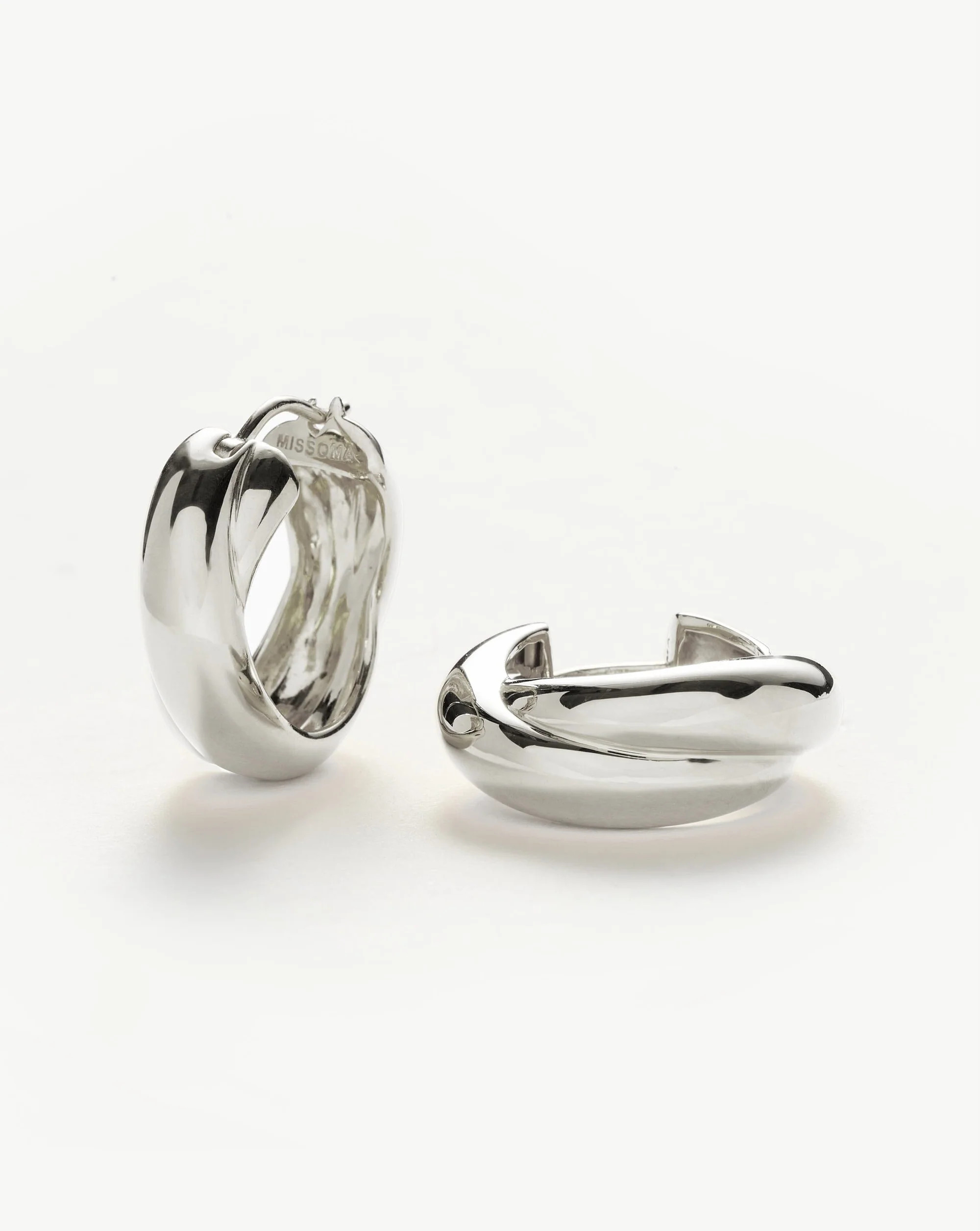 Lucy Williams Chunky Medium Entwine Hoop Earrings | Silver Plated | Missoma UK
