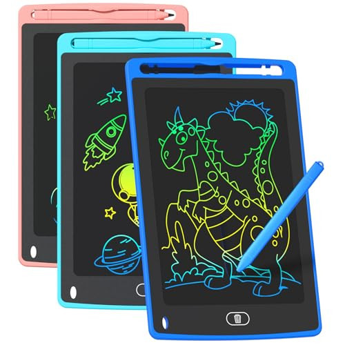 TQU 3 Pack LCD Writing Tablet for Kids, 8.5 Inch Colorful Doodle Board Drawing Tablet, Educational Learning Toys Birthday Gifts for Boys Girls Age 3 4 5 6 7 8 | Amazon (US)