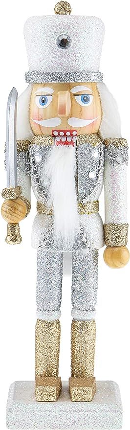 Clever Creations Silver Soldier 10 Inch Traditional Wooden Nutcracker, Festive Christmas Décor f... | Amazon (US)
