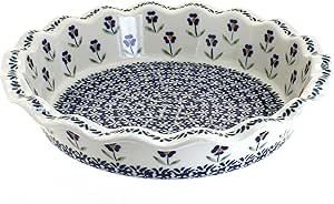 Blue Rose Polish Pottery - Blue Daisy Pie Plate - 10.5" Diameter - Ceramic Baking Dish, For Pies,... | Amazon (US)