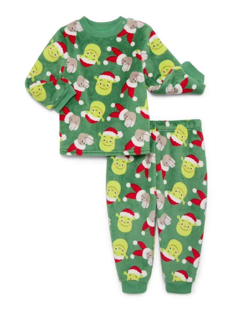 Christmas Shrek Baby Boys or Girls Print Plush Top and Pants Set, 2-Piece, Sizes Newborn-24M | Walmart (US)