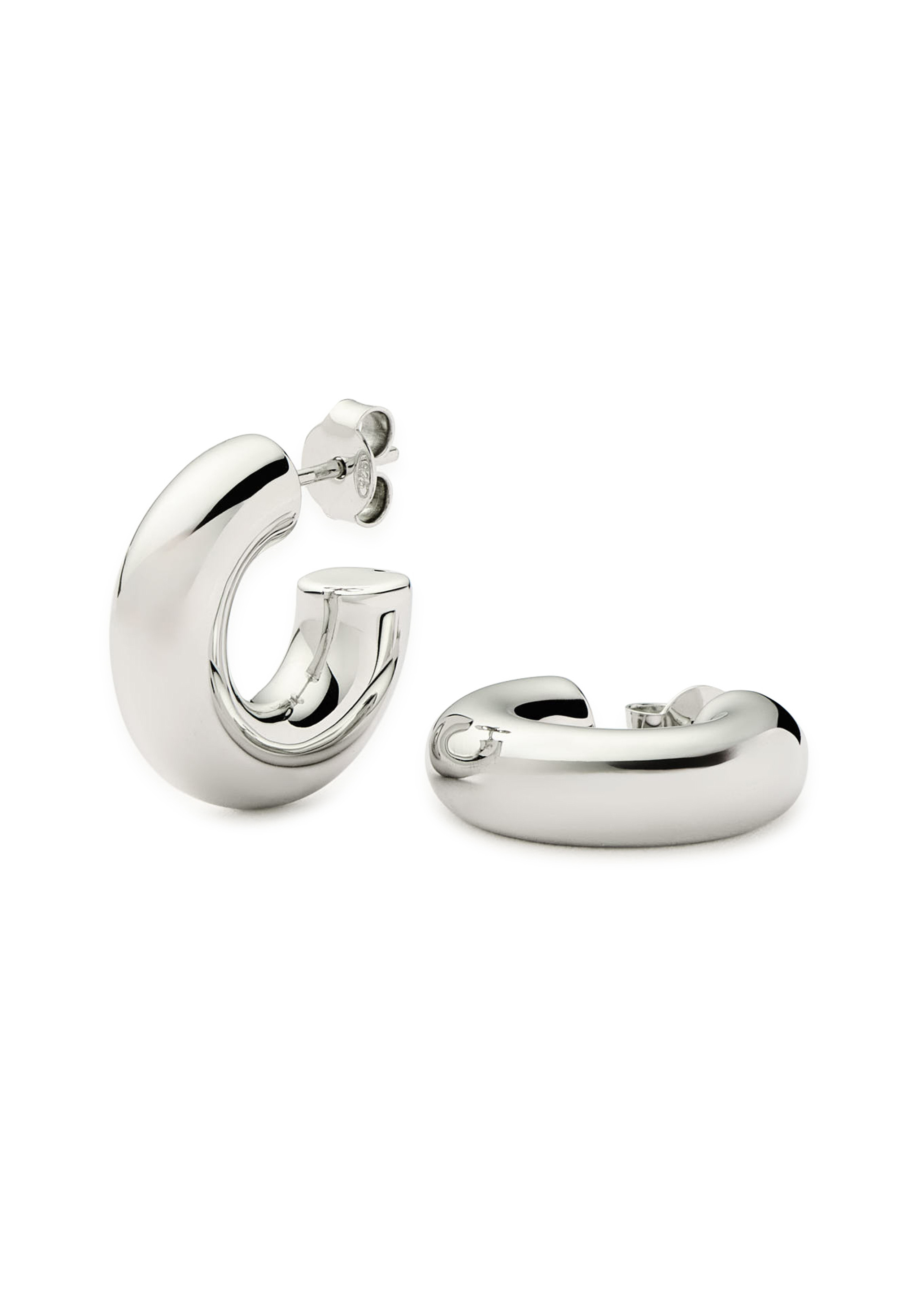 Chubby Medium sterling silver hoop earrings | Harvey Nichols