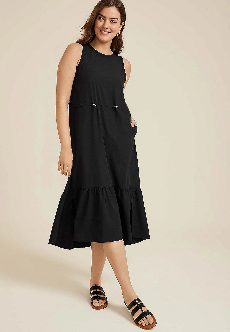 Sleeveless Tiered Midi Dress | Maurices
