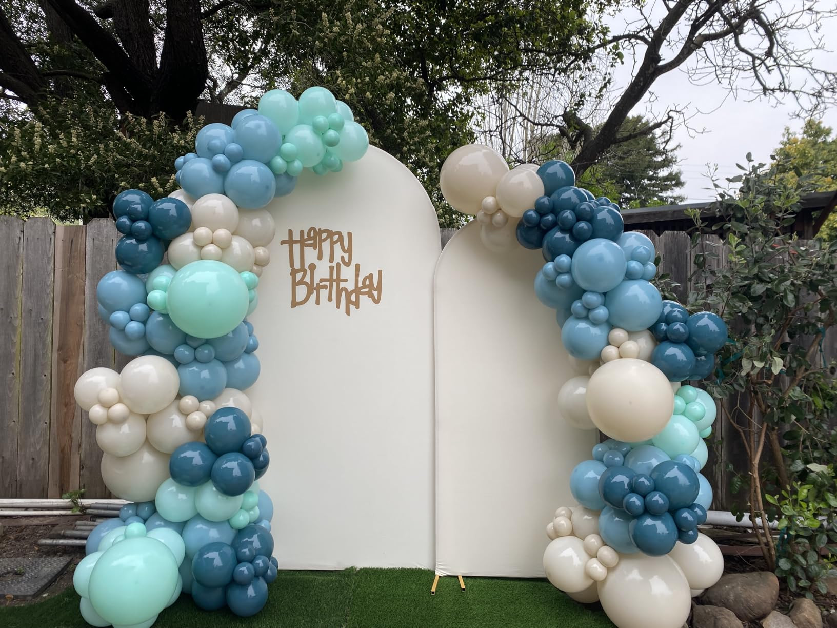 147pcs Under the Sea Balloons Garland Arch Kit with Dusty Slate Blue Pastel Green Sand White Late... | Amazon (US)