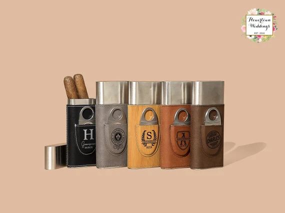 Personalized Cigar Case, Cigar Holder with Cutter, Groomsmen Cigar Case, Gift for Him, Groomsmen ... | Etsy (US)