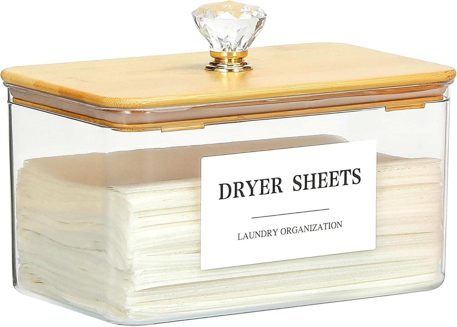 Dryer Sheet Holder with Lid, Clear Dryer Sheet Container, Dryer Sheet Dispenser with 4 Labels, Laundry Sheet Holder for Laundry Room and Organization | Amazon (US)