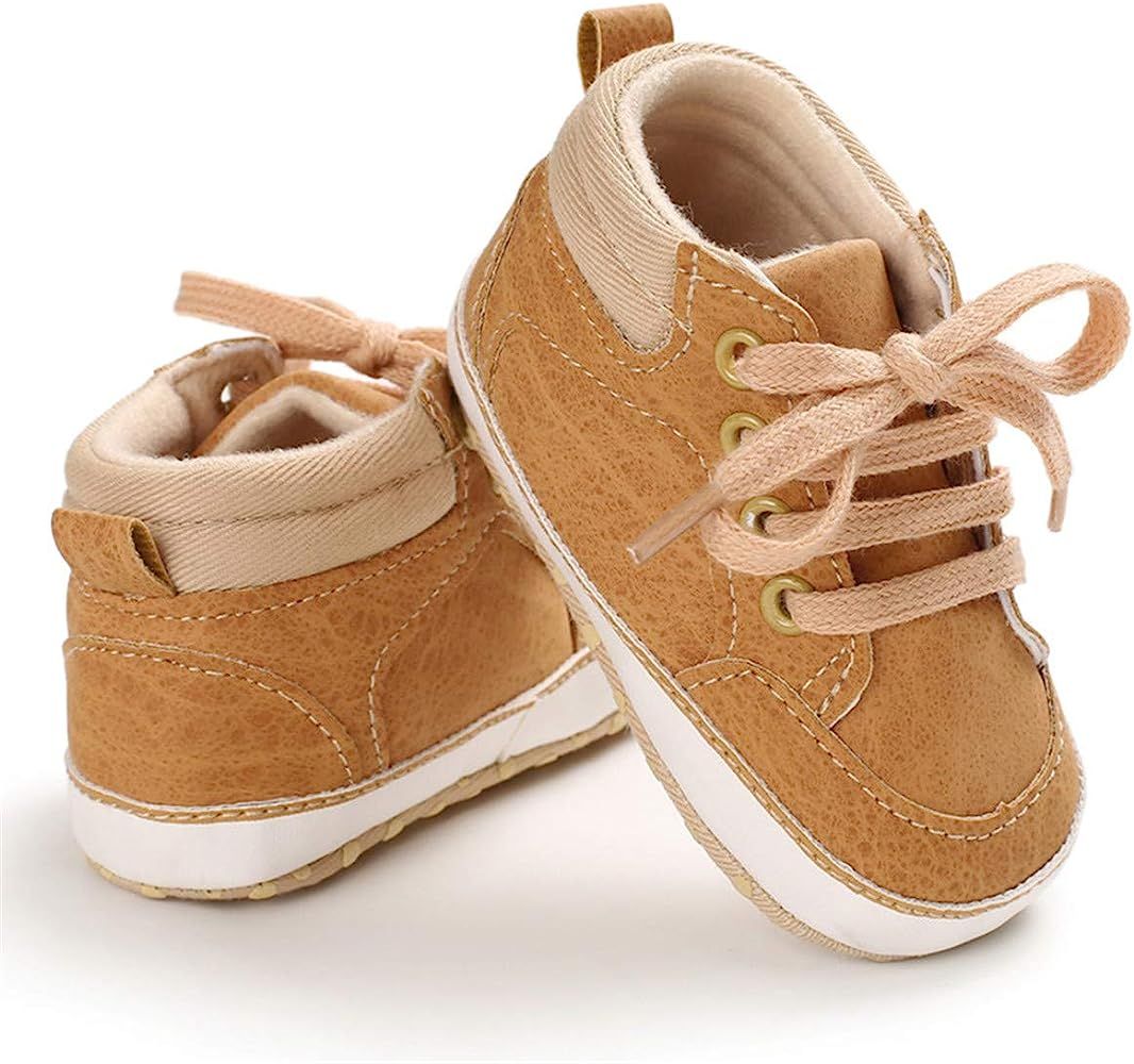 CENCIRILY Baby Boys Girls High Top Sneakers Soft Soles Anti Skid Infant Ankle Shoes Toddler Prewalke | Amazon (US)