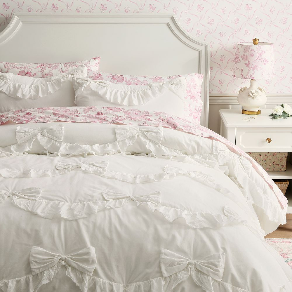 LoveShackFancy Ruffle Bow Quilt | Pottery Barn Teen