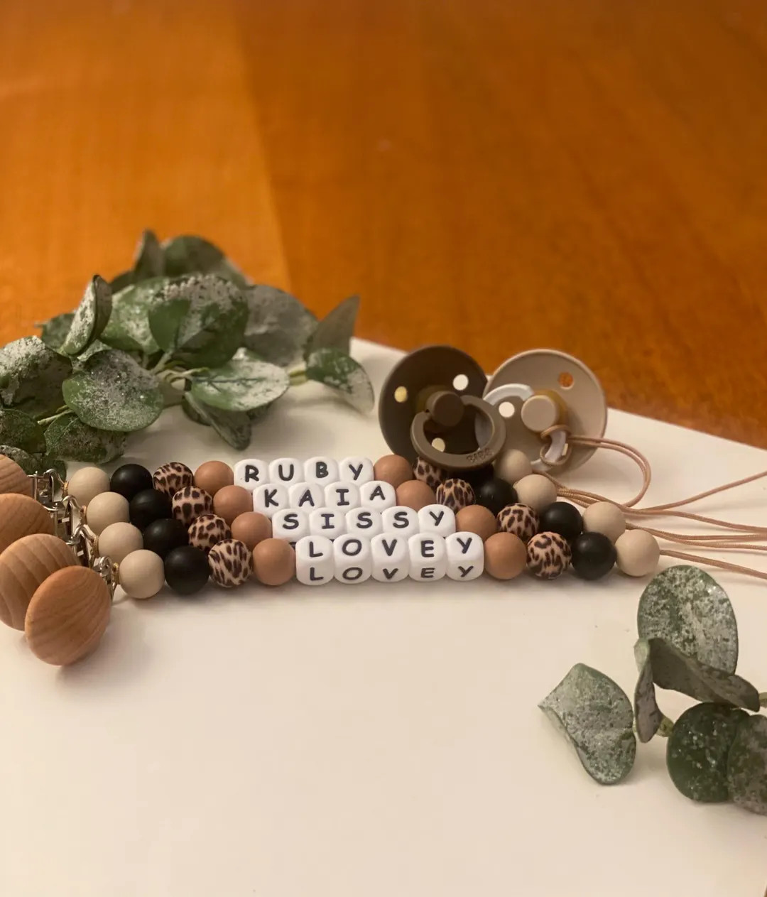 Leopard Print Pacifier Clip - Etsy | Etsy (US)