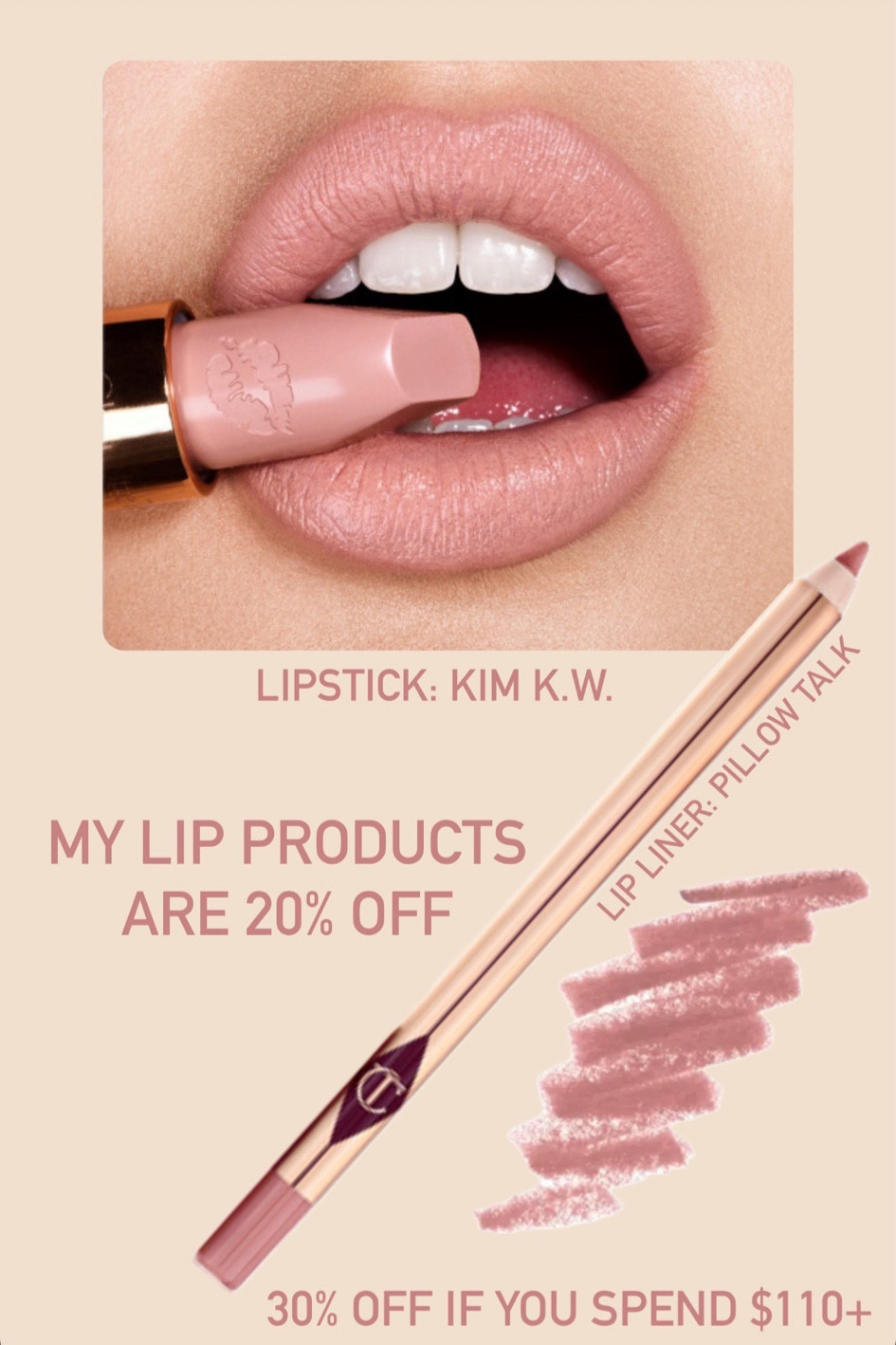 Charlotte Tilbury sale! This is the perfect pinky nude lip combo that I wear every day. Lipstick: KIM KW, Lip liner: PILLOW TALK

#LTKGiftGuide #LTKCyberWeek #LTKbeauty