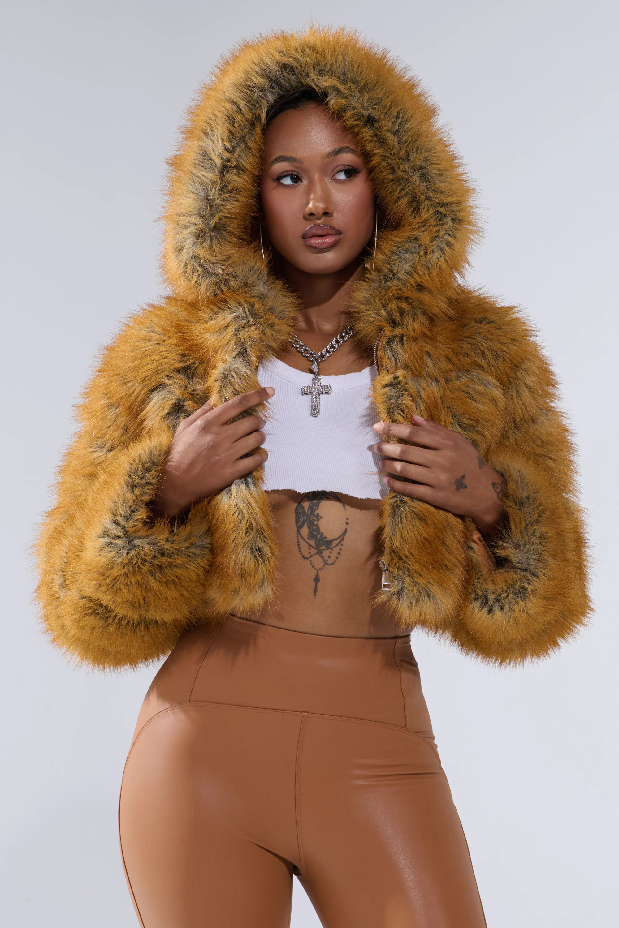 BREAK THE BANK HOODED FAUX FUR | AKIRA