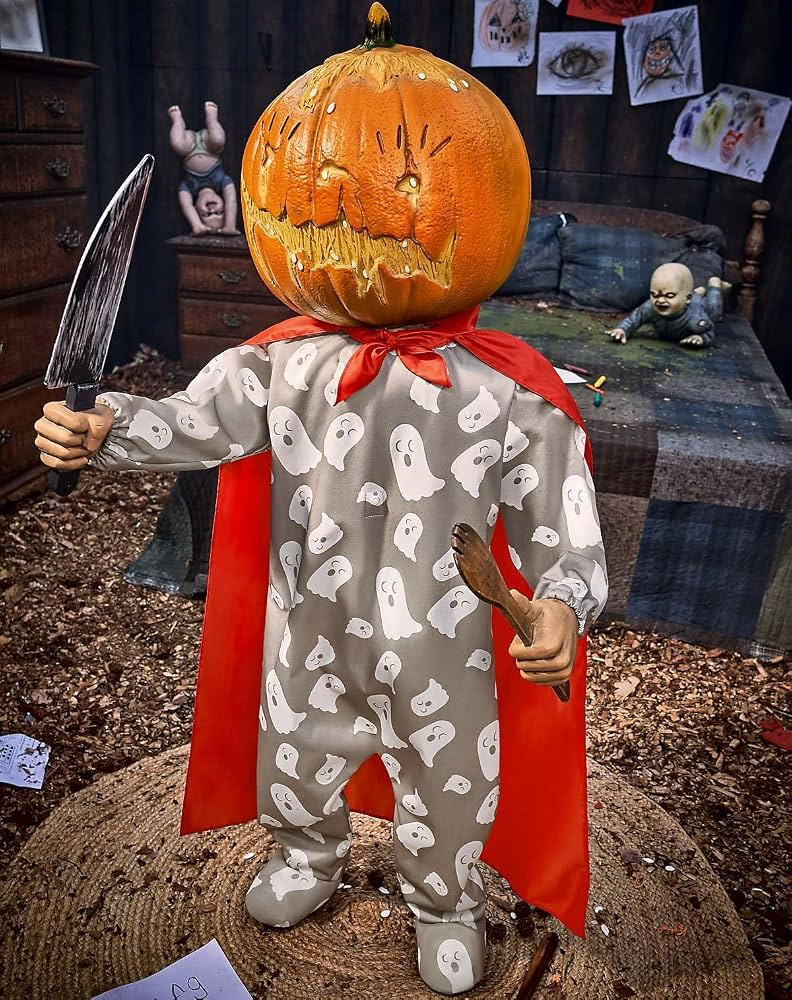 Spirit Halloween 4 Ft 4 in Harvey Carvey Animatronic, Scary Animated Decor, Multicolor | Amazon (US)