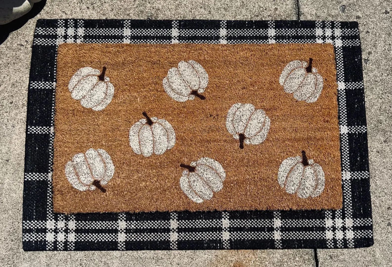 Neutral Pumpkins Doormat - Etsy | Etsy (US)