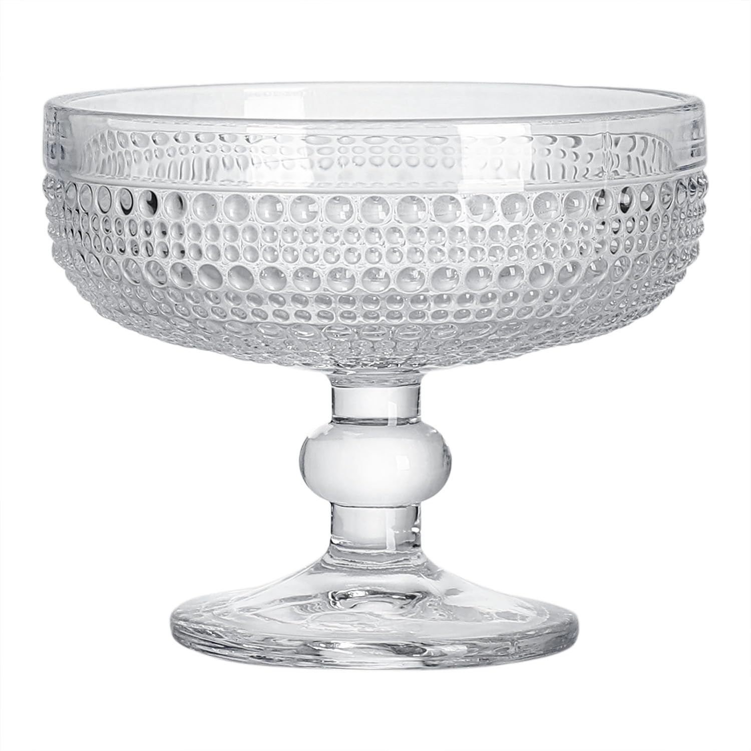WAIT FLY Vintage Embossed Beads Glass Dessert Bowl Footed Trifle Bowl Ice Cream Bowl Serving Bowl... | Amazon (US)