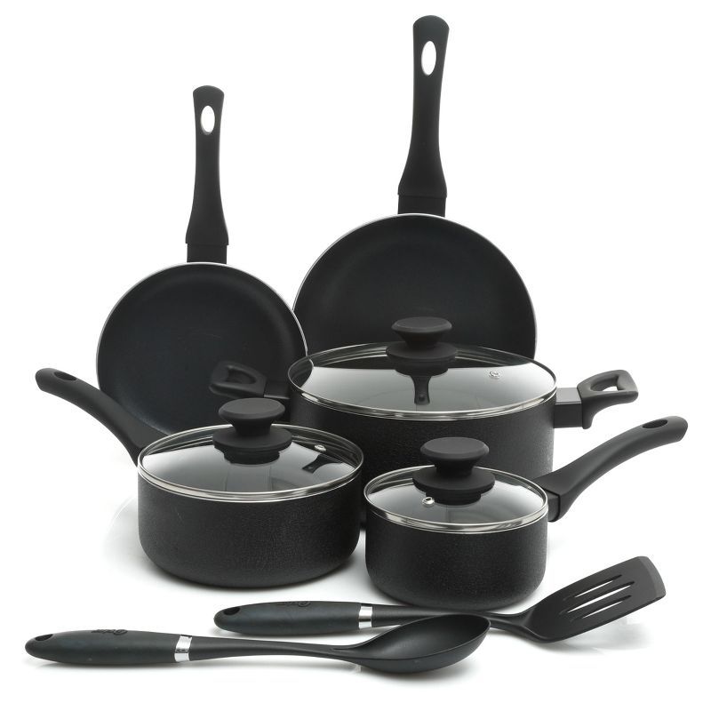 Oster Ashford 10 piece Aluminum Nonstick Cookware Set in Black with Bakelite Handle | Target