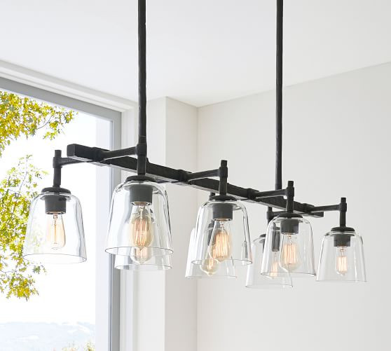 Porter Recycled Glass Linear Chandelier | Pottery Barn (US)