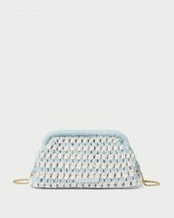 Glenda Blue/Cream Crochet Clutch | Loeffler Randall