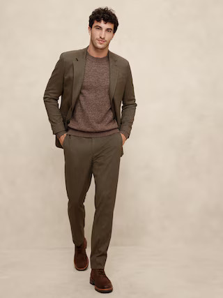 Tailored-Fit Flannel Herringbone Suit Trouser | Banana Republic Factory