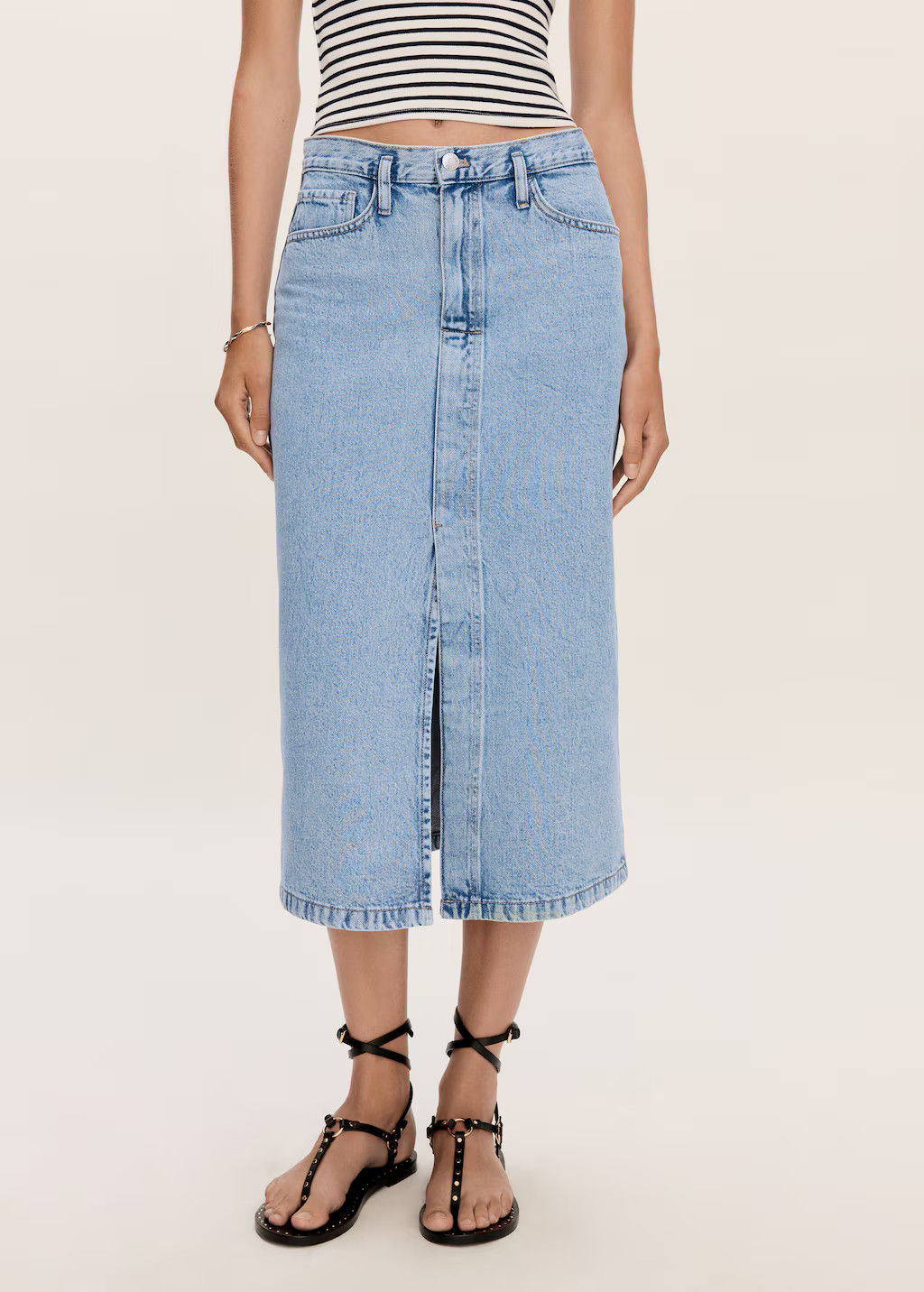 Slit denim skirt - Women | MANGO USA | Mango (US/MX/AU)