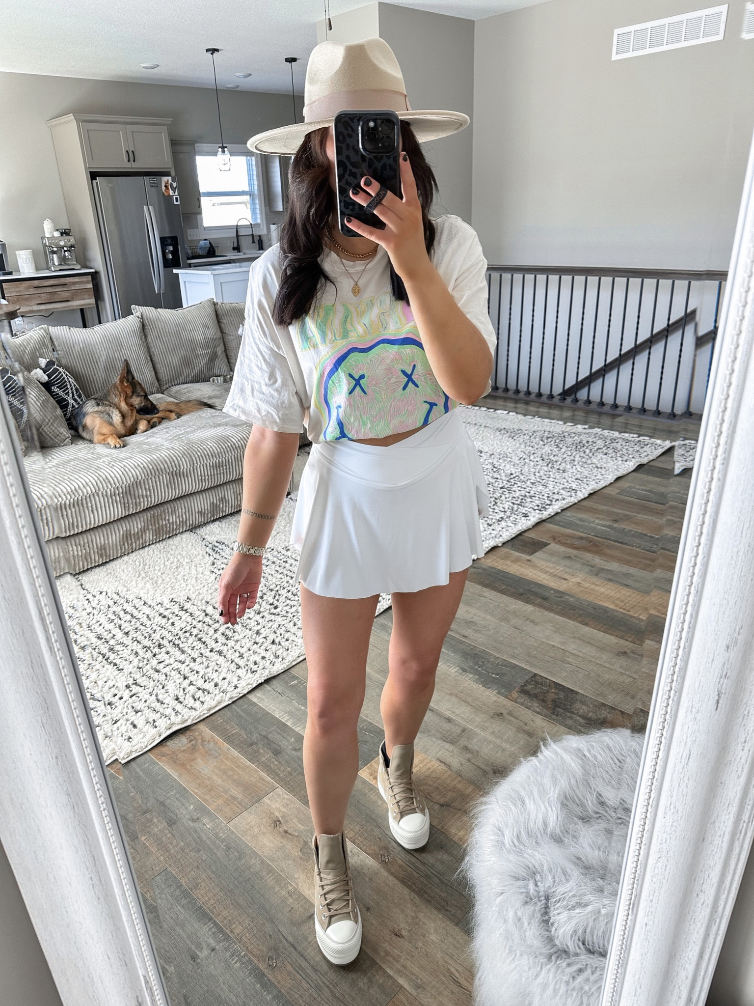 Tee — small
Skirt — xs

Tennis skirt outfit | platform converse sneakers | oversized graphic tee | white mini skirt outfit | errands outfit | summer outfit 



#LTKshoecrush #LTKstyletip #LTKunder50