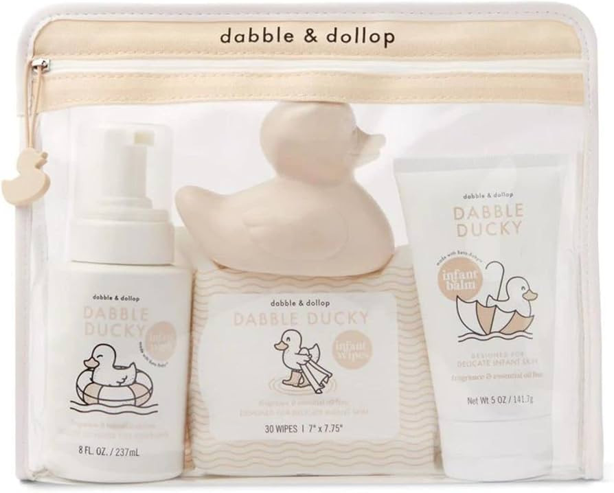 Dabble & Dollop Infant Essentials Kit with Gift Tote - Natural Set for Babies, Fragrance & Essent... | Amazon (US)