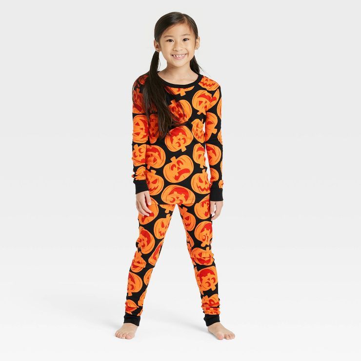 Kids' Halloween Pumpkin Matching Family Snug Fit Pajama Set - Hyde & EEK! Boutique™ Orange | Target