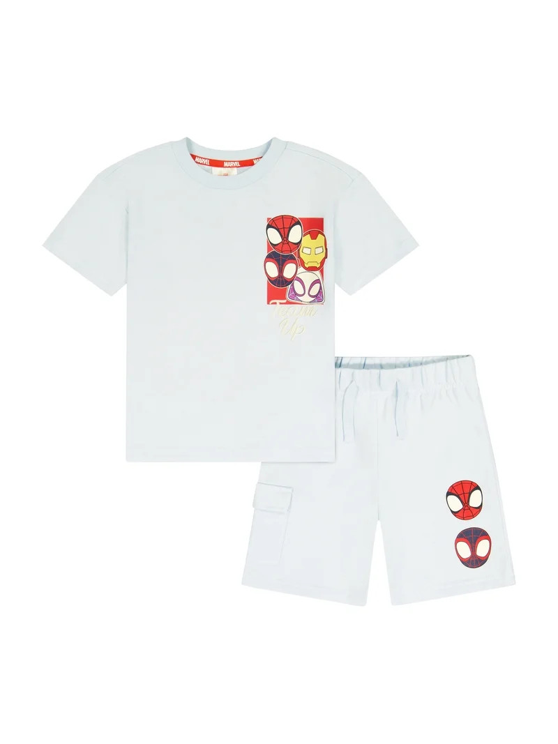 Spidey & Friends Toddler Boy French Terry Short Set, Sizes 12 Months-5T | Walmart (US)