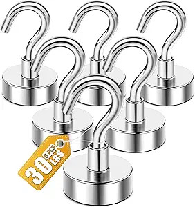 DIYMAG Hooks for Hanging String Lights, 30lbs 2025 Cruise Cabin Ship Essentials N52 Magnetic Hook... | Amazon (US)