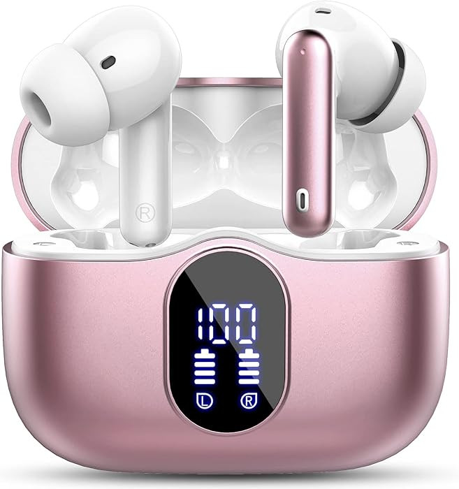 Wireless Earbuds,Bluetooth 5.3 Headphones In Ear with 4 ENC Noise Cancelling Mic,LED Display 2025... | Amazon (UK)