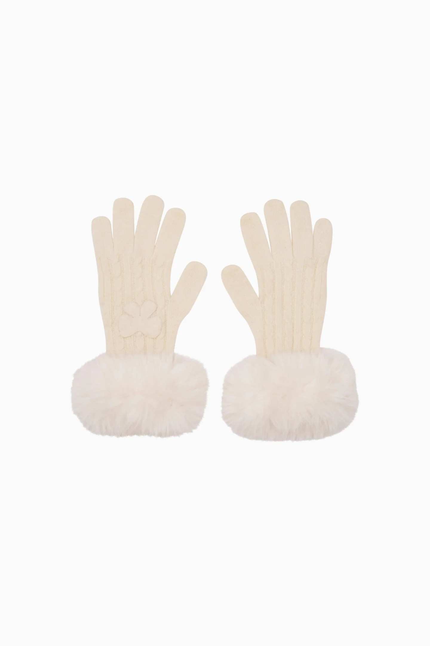 LoveShackFancy x MAX&MOI Adalia Wool-Cashmere Faux Fur Gloves | LoveShackFancy