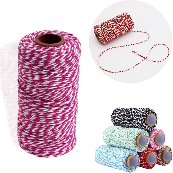Barbante Twine Bicolor 100 METROS Cordão De Algodão Vermelho e Branco-Barbante Decoração Arte... | Amazon (BR)