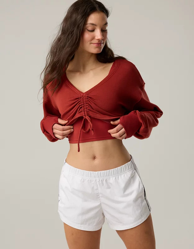 OFFLINE By Aerie Keep It 100 Terry Cinched Front Crewneck | Aerie