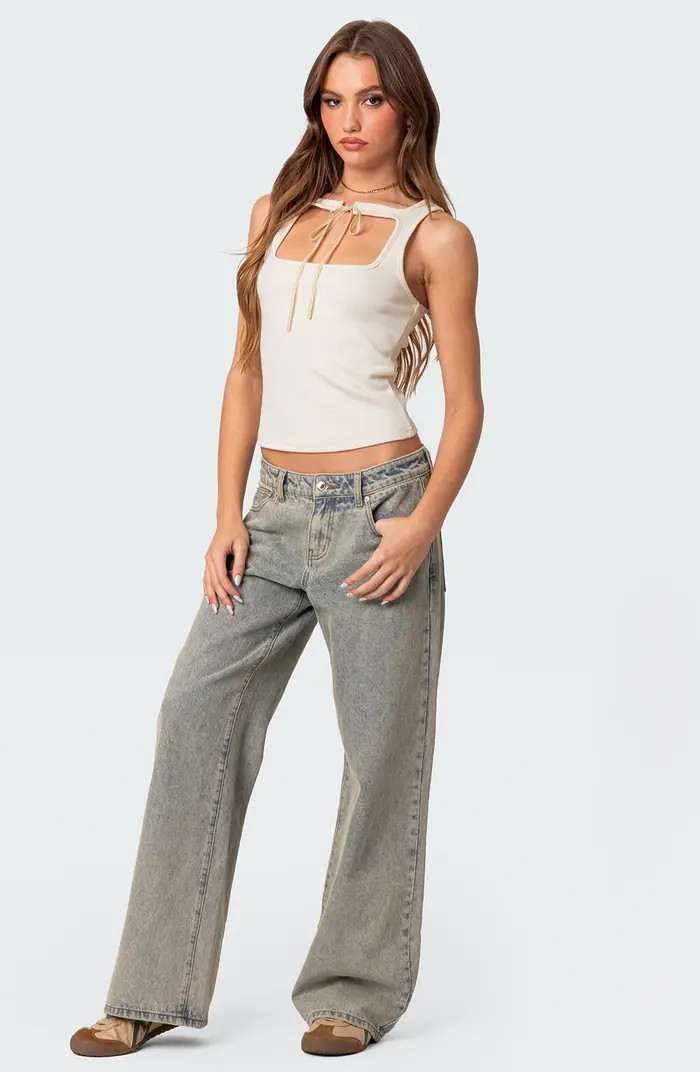 Isabetta Tie Front Knit Tank Top | Nordstrom