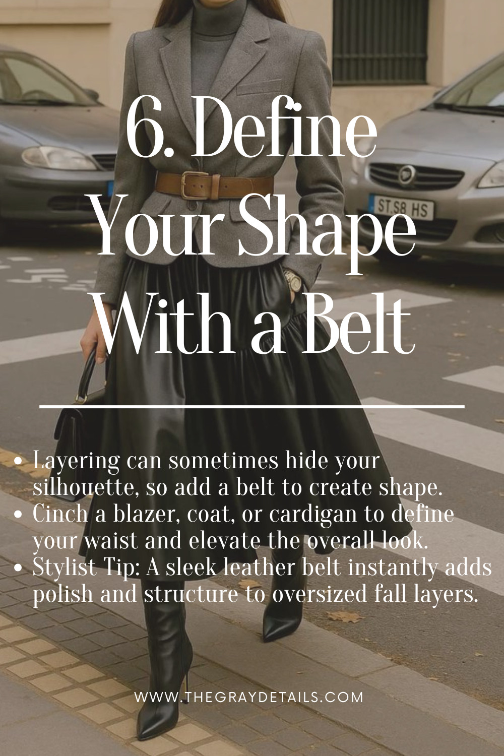 Layering can sometimes hide your silhouette, so add a belt to create shape. Cinch a blazer, coat, or cardigan to define your waist and elevate the overall look.
Stylist Tip: A sleek leather belt instantly adds polish and structure to oversized fall layers. 

 #LTKSeasonal #LTKStyleTip #LTKWorkwear