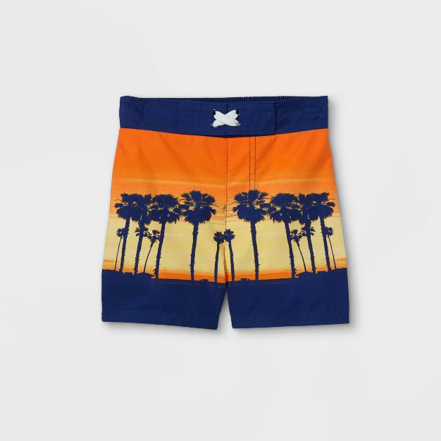 Toddler Boys' Tree Print Swim Trunks - Cat & Jack™ Blue | Target