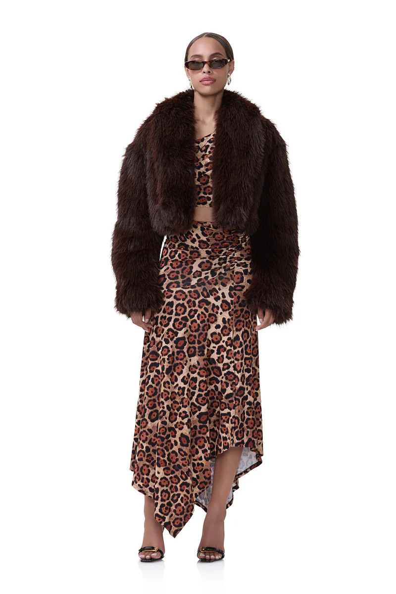 Stephanie Fur Jacket - Java | ShopAFRM