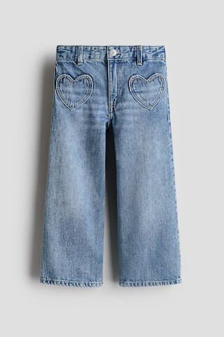 H & M - Motif-Detail Wide-Leg Jeans - Blue | H&M (US + CA)
