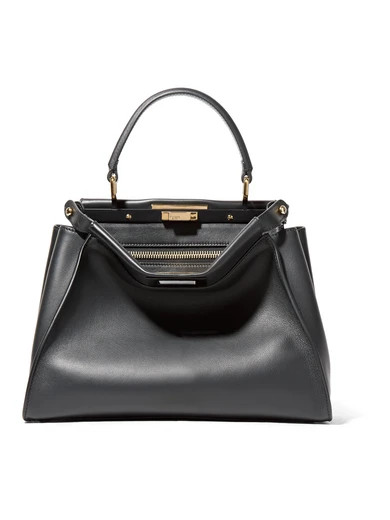 Fendi - Peekaboo Medium Leather Tote - Black | NET-A-PORTER (US)