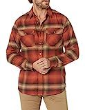Pendleton Men's Long Sleeve Burnside Flannel Shirt, Red/Brown/Tan Plaid, Large | Amazon (US)