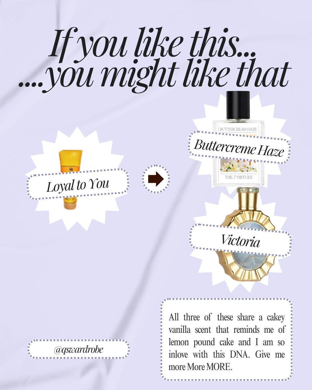 Learning to trust my nose and let it guide me to what smells alike to me. They may not smell similar to you or be a similar “vibe” but I want to curate collections that I can share with people of fragrances I think are similar. 

Let me know in the comment section if you have any that fall into these categories.

As always fragrances will be linked on my LTK which is in my bio if you want to purchase them 🫶🏾. It helps support creators like me. Thanks for your support as always. 

#LTKStyleTip 

#LTKBeauty #LTKFindsUnder100