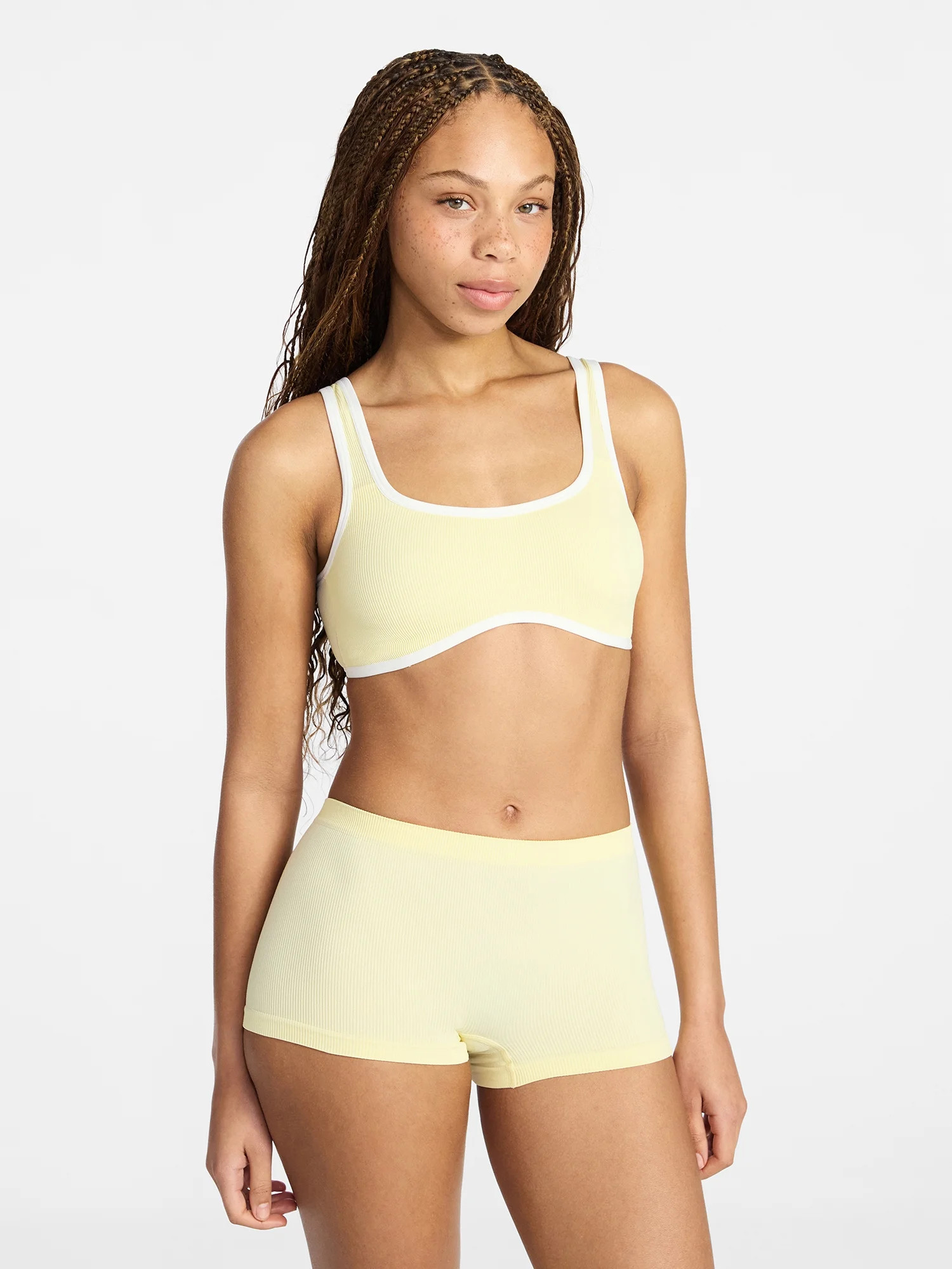 No Boundaries Seamless Scoop Neck Bralette & Boyshort Set, 2-Piece, Women's XS-XXXL | Walmart (US)