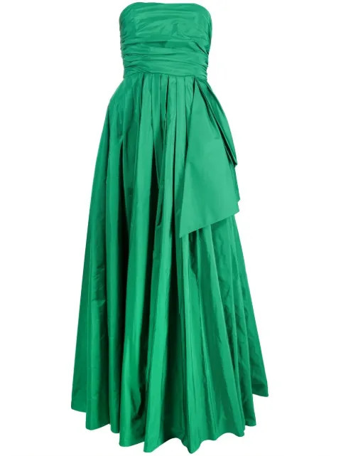 PINKO Draped Pleated Strapless Gown - Farfetch | Farfetch Global