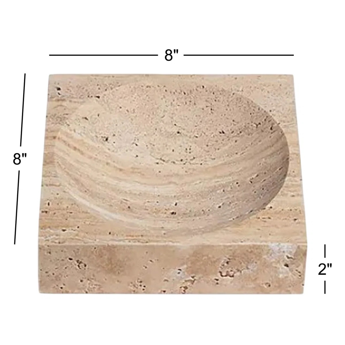 Travertine Small Square Bowl Cream | Wayfair North America