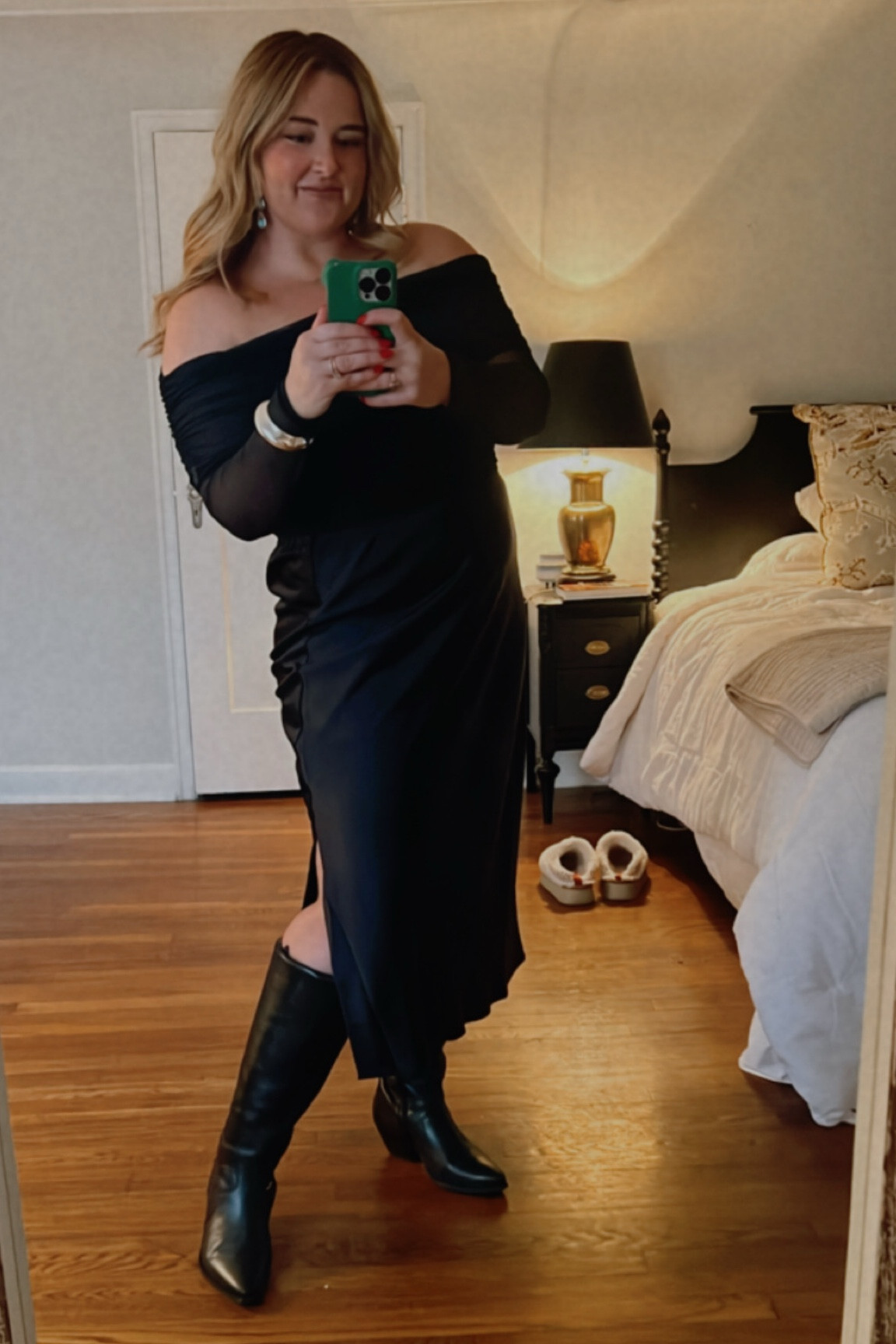Birthday ootd! Shirt and skirt are a L, boots are wide calf! 

#LTKFindsUnder50 #LTKMidsize #LTKFindsUnder100