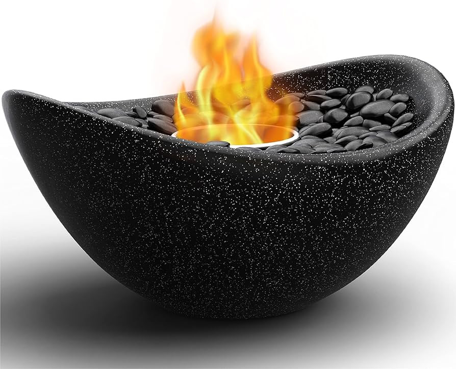Vizayo Tabletop Fire Pit for Patio - 11 x 5.3 inch Indoor Outdoor Table Top Firepit Bowl - Use Ge... | Amazon (US)