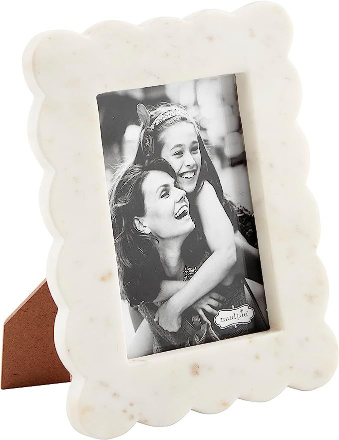 Mud Pie Scalloped Marble Frame, Small, 4x6 | Amazon (US)